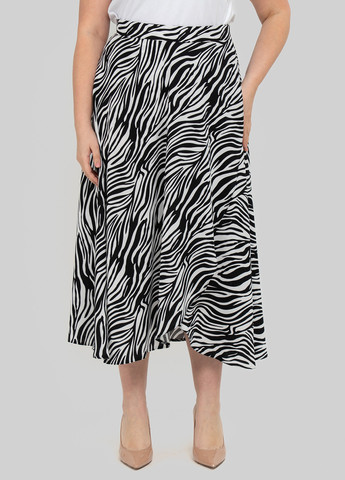 Черно-белая кэжуал зебра юбка A'll Posa клешированная, на запах