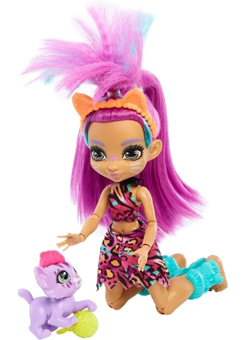 Ігровий набір з лялькою Cave Club Roaralai About Cats Playset Печерна історія (GNL95) Mattel (255665118)