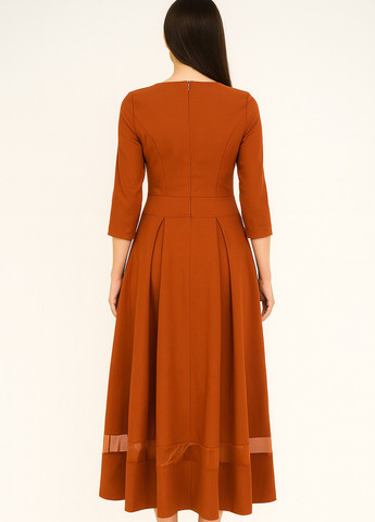 Горчичное кэжуал платье клеш Sassofono однотонное