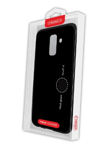 Чехол (Real Glass) для Samsung A6+ (A605) (черный) Intaleo для Samsung A6+ (A605) (черный) (131339947)