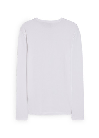 Лонгслів C&A однотонний білий кежуали бавовна, трикотаж