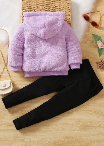 Бузковий зимовий костюм (худі, легінси) брючний SHEIN