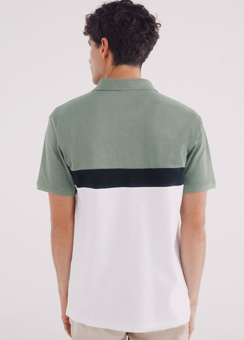 Зеленая футболка-поло для мужчин Springfield колор блок