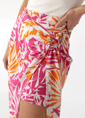 Розовая кэжуал с абстрактным узором юбка No Brand