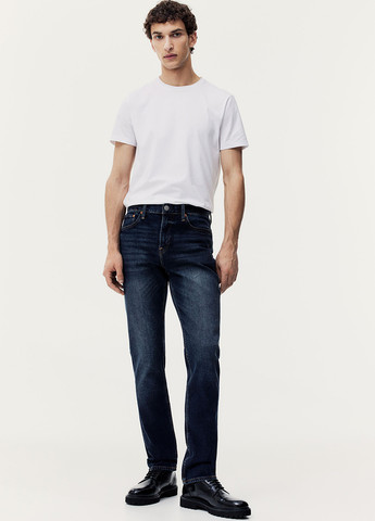 Темно-синие демисезонные слим джинсы H&M