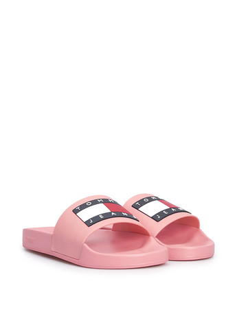 Розовые шлепанцы Tommy Jeans с логотипом