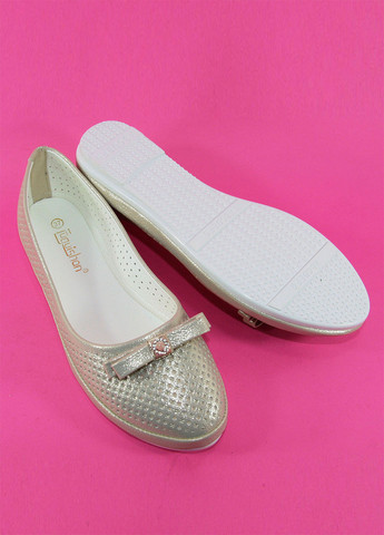 Жіночі балетки | рожеві однотонні бант, біла підошва, перфорація, стрази штучна шкіра (334140992)