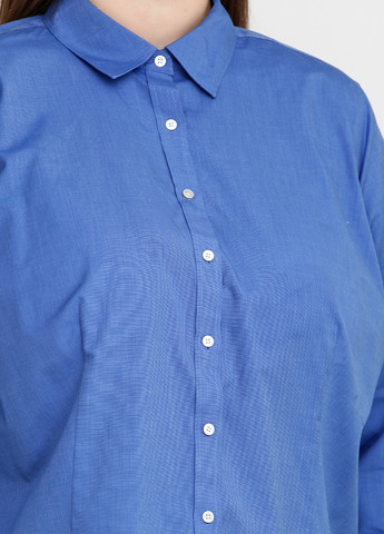 Синяя кэжуал рубашка однотонная Talbots