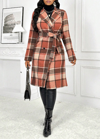 Комбинированное демисезонное Пальто SHEIN