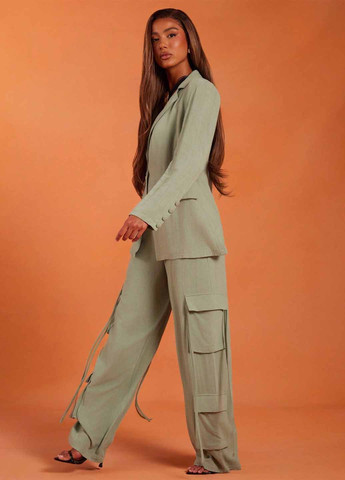 Оливковый женский жакет SHEIN однотонный - демисезонный