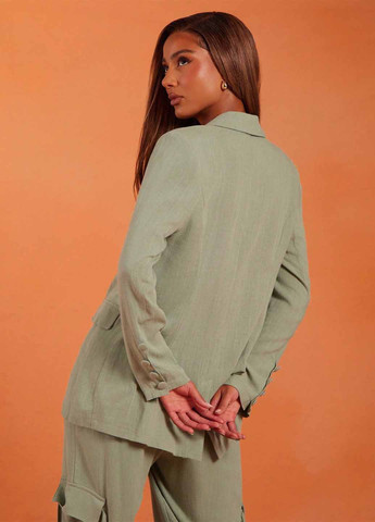 Оливковый женский жакет SHEIN однотонный - демисезонный