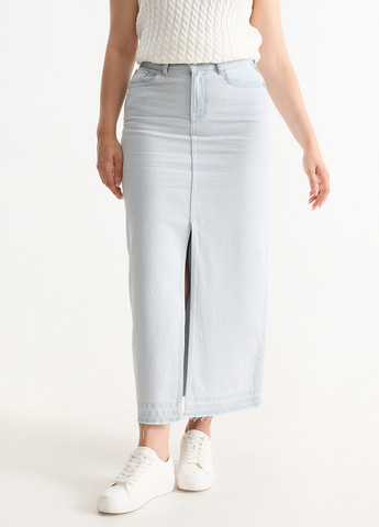 Голубая джинсовая однотонная юбка C&A