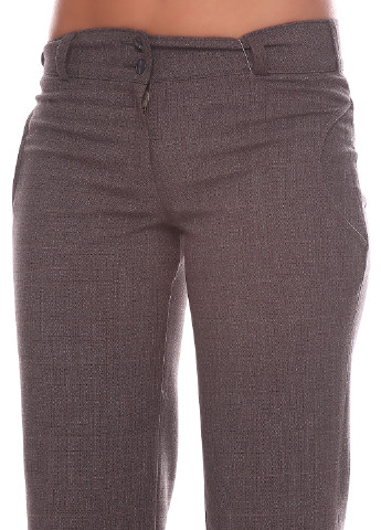 Темно-бежевые классические демисезонные прямые брюки Ut