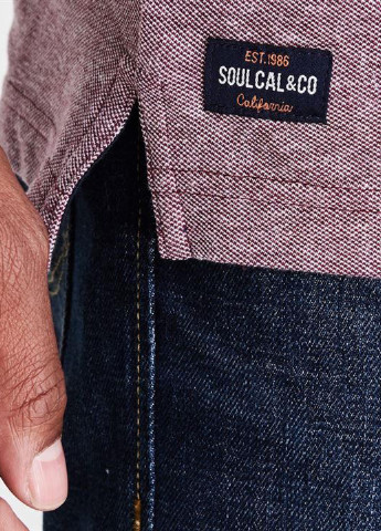 Светло-бордовая футболка-поло для мужчин Soulcal & Co с логотипом