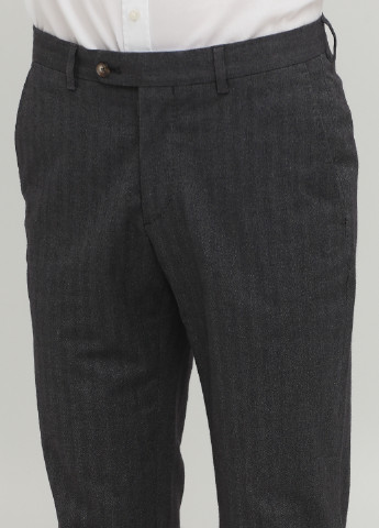 Темно-серые кэжуал демисезонные прямые брюки Massimo Dutti