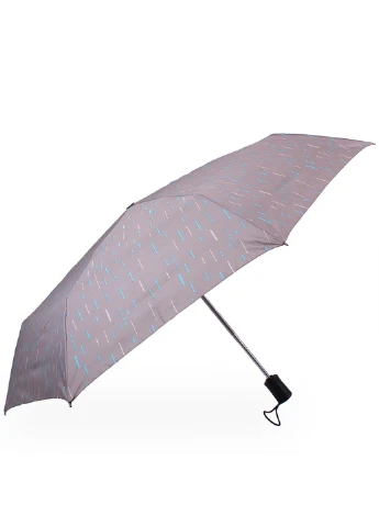 Сіра жіноча складна парасолька автомат 95 см Happy Rain (255710698)