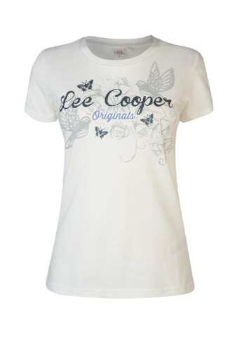 Кремовая летняя футболка Lee Cooper