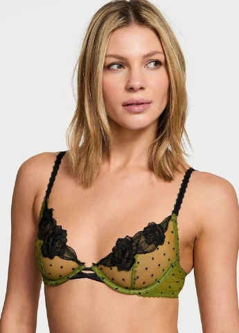 Оливковый демисезонный комплект (бюстгальтер, трусики) Victoria's Secret
