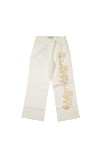 Белые кэжуал летние прямые брюки Simonetta