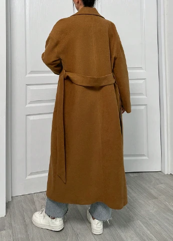 Коричневе зимнє Пальто однобортне SHEIN