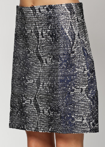 Темно-синяя кэжуал с анималистичным узором юбка Axel а-силуэта (трапеция)