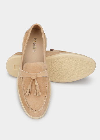 Braska Туфлі лофери бежевий з натуральна замша, — демісезон (363485283)
