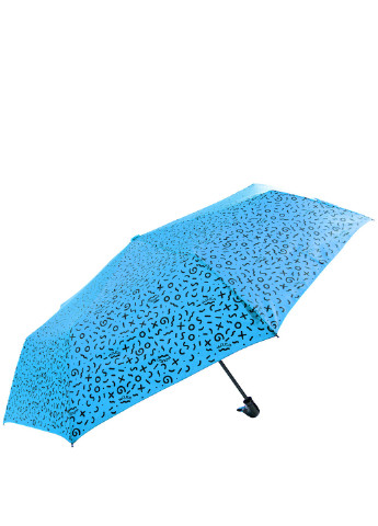 Блакитна жіночий складаний парасолька механічний 99 см H.DUE.O (194318006)