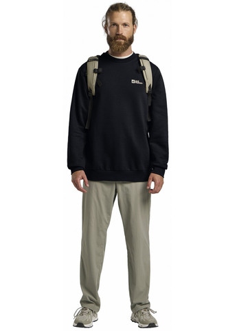 Черный свитшот Jack Wolfskin логотип без декора (328434751)