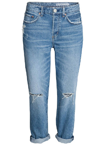 Светло-синие демисезонные бойфренды джинсы H&M