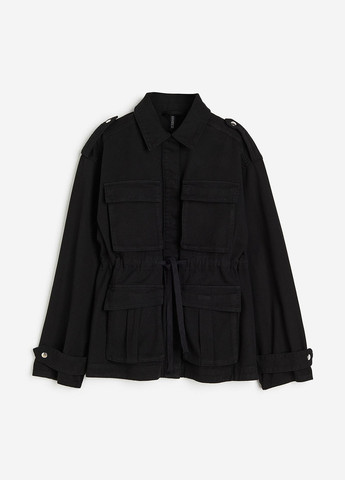 Чорна демісезонна куртка джинсова весняно-осіння H&M