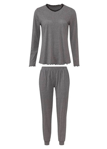 Темно-серая зимняя пижама (лонгслив, брюки) Esmara