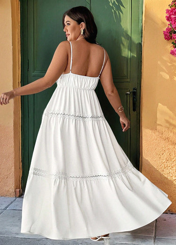 Білий кежуал сукня а-силует SHEIN однотонна