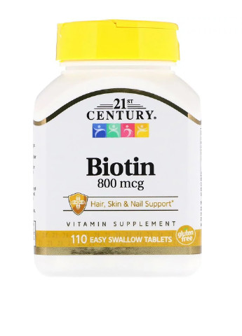 Биотин (110 таб.), 800 мг 21st Century (251206161)