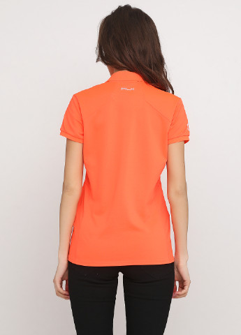 Кислотно-оранжевая женская футболка-поло Ralph Lauren однотонная