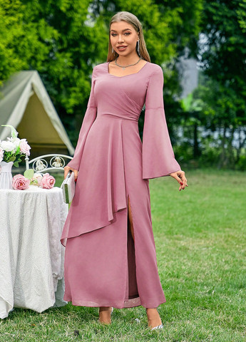 Світло-рожева святковий сукня SHEIN однотонна