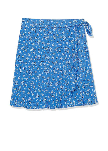 Синяя кэжуал цветочной расцветки юбка Karl Lagerfeld на запах