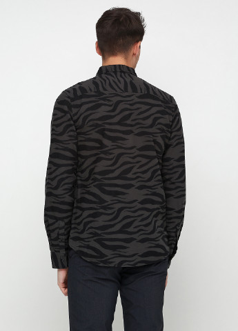 Черная кэжуал рубашка с абстрактным узором S.Oliver с длинным рукавом