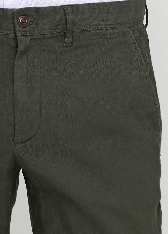 Оливково-зеленые кэжуал демисезонные прямые брюки Gap
