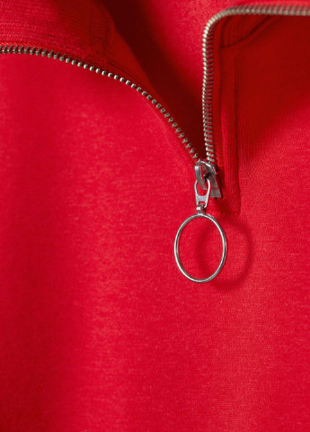 H&M свитшот однотонный красный кэжуал хлопок