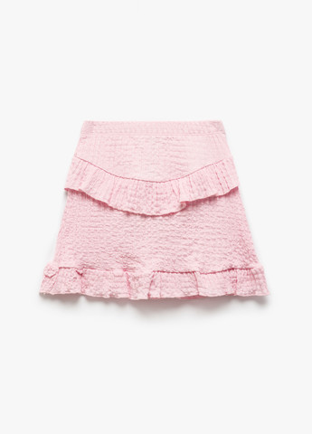 Светло-розовая кэжуал однотонная юбка KOTON а-силуэта (трапеция)