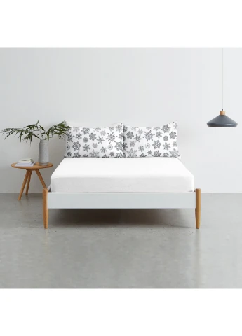 Полуторный комплект RANFORS WHITE SNOWFLAKES GREY (пододеяльник 160х220 см, простынь 155х240 см, наволочка 2 шт 50х70 см) Cosas (251413623)