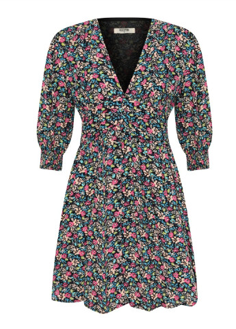 Черное кэжуал платье Mudo с цветочным принтом