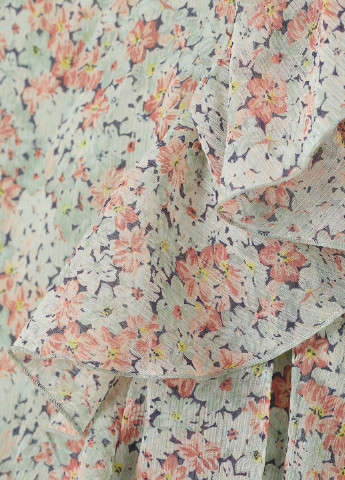 Мятное кэжуал платье для кормящих клеш H&M с цветочным принтом