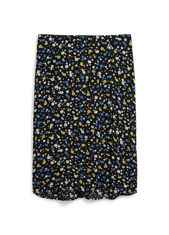 Черная кэжуал цветочной расцветки юбка C&A
