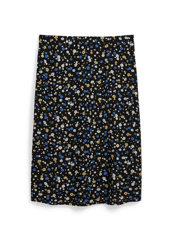 Черная кэжуал цветочной расцветки юбка C&A