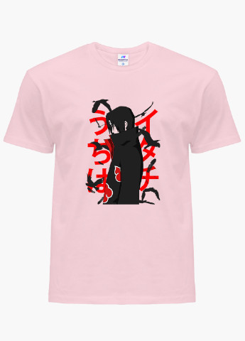 Розовая демисезонная футболка детская итачи учиха наруто (itachi uchiha)(9224-2817) MobiPrint