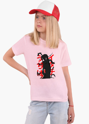 Розовая демисезонная футболка детская итачи учиха наруто (itachi uchiha)(9224-2817) MobiPrint