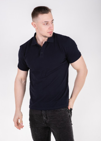 Темно-синяя футболка-рубашка поло мужская для мужчин TvoePolo однотонная