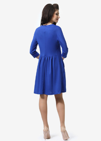 Синее кэжуал платье а-силуэт Anette однотонное