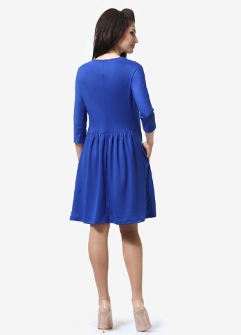Синее кэжуал платье а-силуэт Anette однотонное